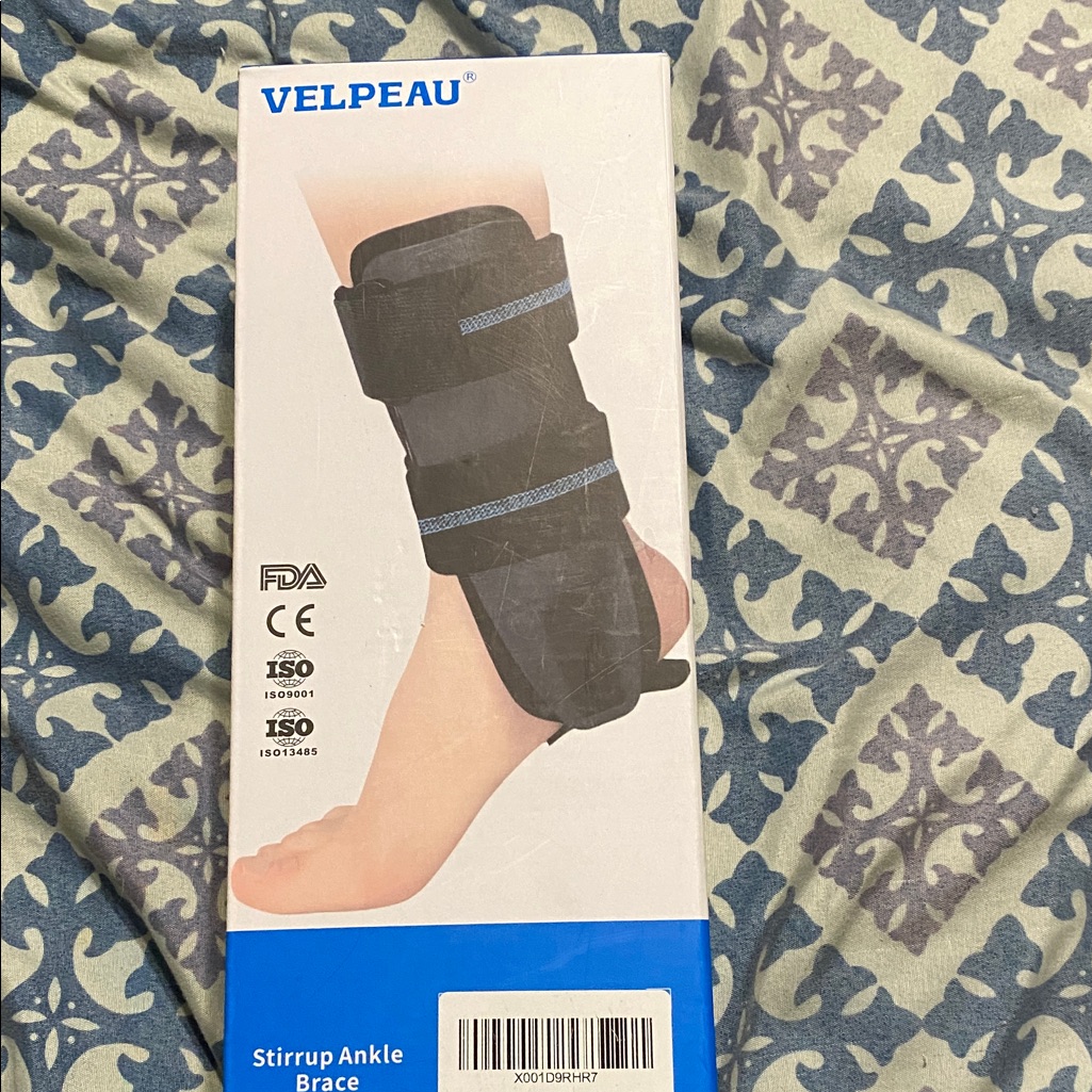 Velpeau Ankle BraceStirrup Ankle Brace Foam Pads Vp1501Ll Size Large Left Foot